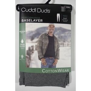 Cuddl Duds Midweight Cottonwear Performance Base Layer Pants Men XXL Gray